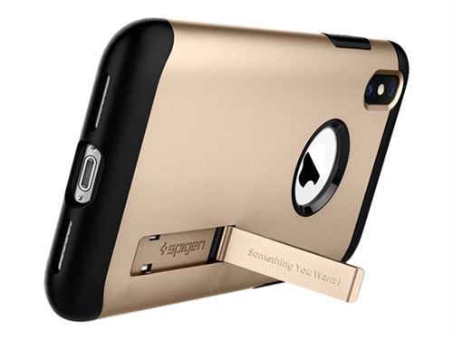 Spigen Slim Armor - Achterzijde behuizing voor mobiele telefoon - polycarbonaat, thermoplastic polyurethaan (TPU) - champagnegoud - voor Apple iPhone X