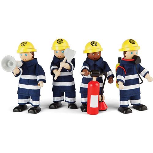 Non Communiqué Pompiers, Set De 4 Figurines