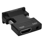 Adaptateur VGA Vers HDMI Avec Audio - Noir - Approx! APPC25 - Jusqu'à 1080p - Parfait Pour Moniteur PC Sur TV Moderne