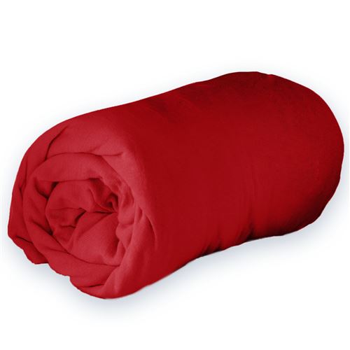 Drap housse 2 personnes 140 x 190 cm jersey uni jersy Rouge