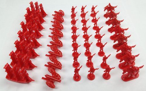 Soldats miniatures en plastique (rouge), soldats de l'infanterie, cavalerie, artillerie, navires