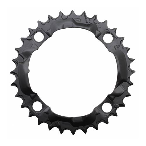Plateau vtt triple diam 104 interm 32dts noir 4 branches shimano origine acera m361 7/8v.