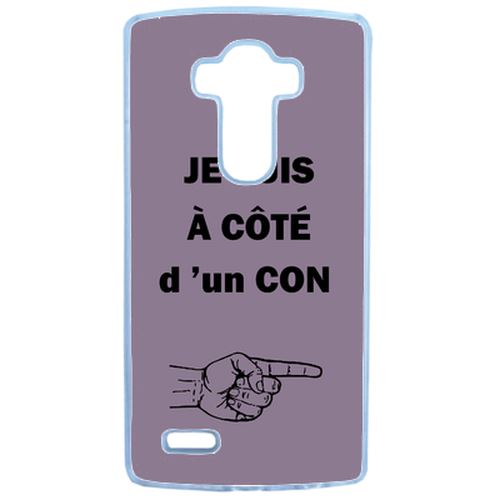 Coque Con Sur Fond Violine Compatible Lg G4 Transparent