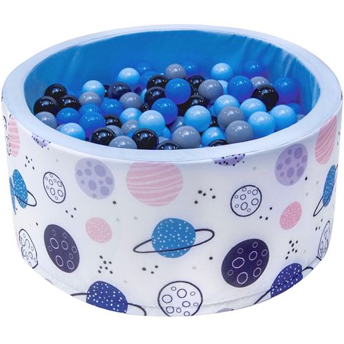 WELOX WELOX Piscine 200 balles 90x40 cm pour bébé Bleu avec planètes
