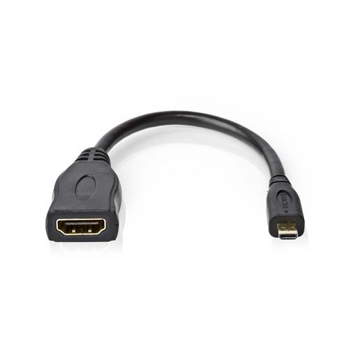 Câble hdmi? haute vitesse avec ethernet micro-connecteur hdmi? - hdmi? femelle 0,2 m noir nedis