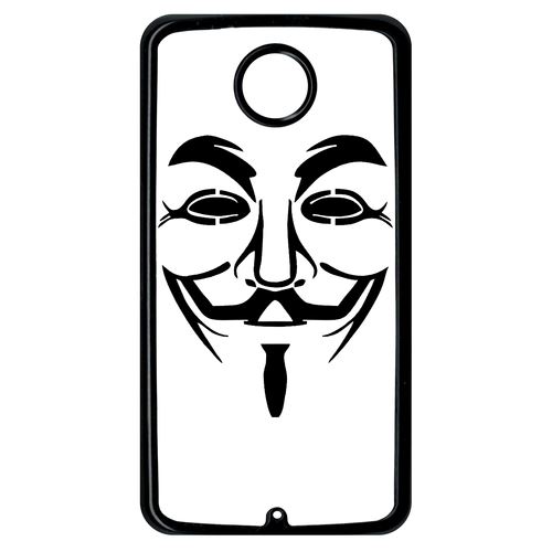 Coque Anonymous Blanc Compatible Google Nexus 6 Transparent