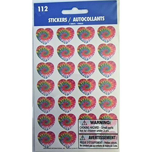 Greenbrier 112 Tie-Dye Hearts Stickers