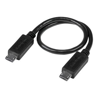 StarTech.com Câble USB OTG Micro USB vers Micro USB de 20 cm - Adaptateur USB On-The-Go - M/M - Noir - Câble USB - Micro-USB de type B (M) pour Micro-USB de type B (M) - USB OTG - 20.32 cm - noir - 1