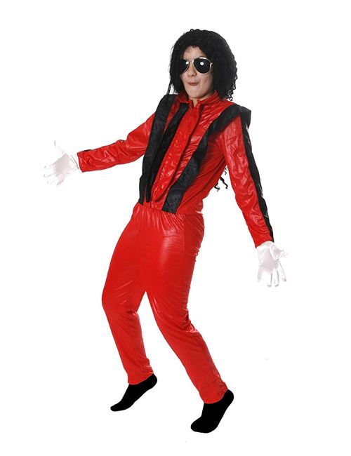 Déguisement du Roi de la pop avec cette combinaison rouge pour enfant. Ideal pour les fêtes de fin d'école ou Halloween. ( Medium )