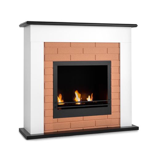 Klarstein Phantasma Brickline - Cheminée À L'Éthanol Pour 30M² , Puissance Calorifique 3,4 Kw , Mdf & Acier Plaqué , Design Brique