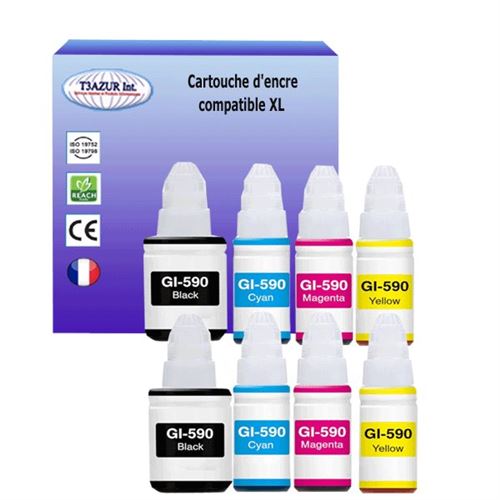 8 Cartouches compatibles avec Canon Pixma G2500, G2501 remplace Canon
