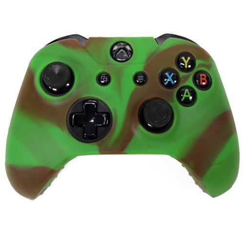 Xbox un contrôleur peau de silicone de protection en caoutchouc Gel de couverture Grip Case - Vert / Brown