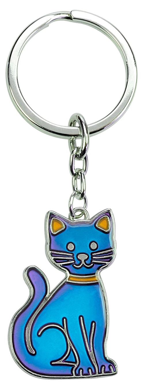 Blue Bug l'humeur porte-clés en métal par sa forme de chat
