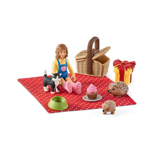 FARM WORLD Schleich 42426 Monde Anniversaire Pique-Nique, Rouge