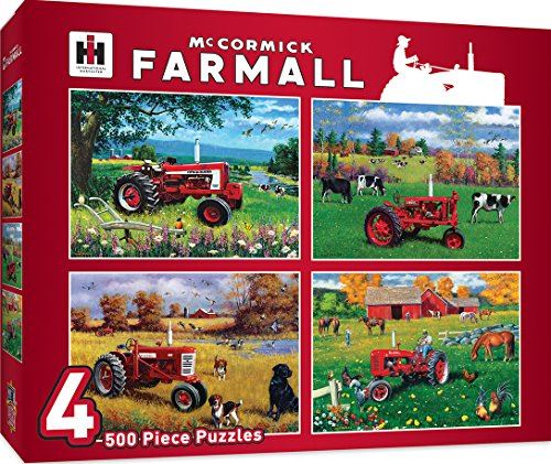 MASTERPIECES  Multi Pack Mccormick Farmall Jigsaw Puzzle, Tractors, 4-Pack, 500 Pieces 