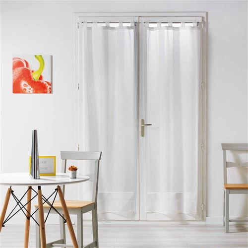 Paire droite passants 2 x 70 x 200 cm voile sable salina Blanc