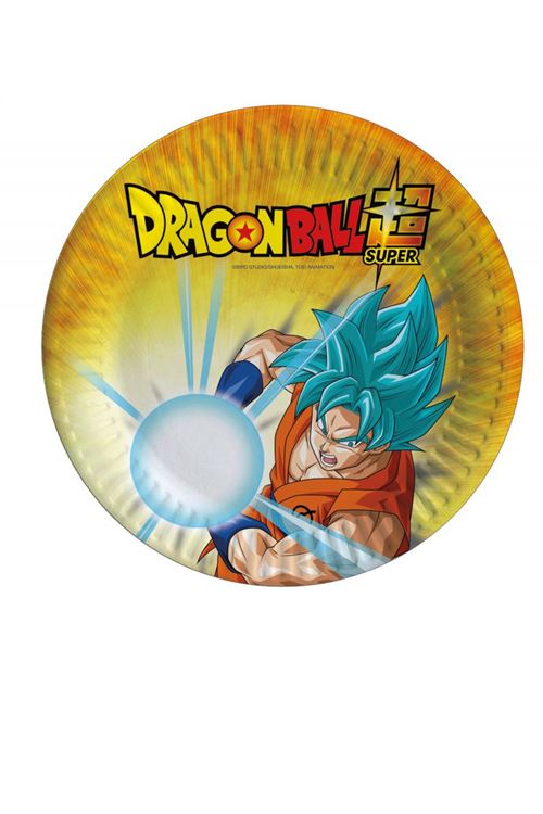 8 Petites Assiettes En Carton Dragon Ball Super™ 18 Cm - Multicolore