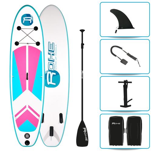 ROHE Pack Paddle Gonflable Indiana Pink - 297x76x10cm - Avec accessoires