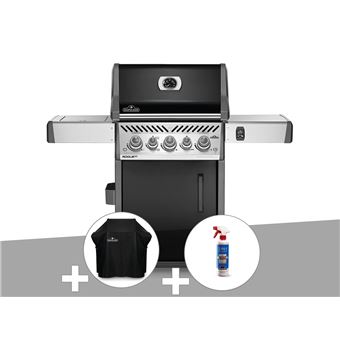 Barbecue à gaz Napoleon Rogue SE 425 SIB noir 3 brûleurs + Housse de protection + Nettoyant grill 3 en 1 - 1