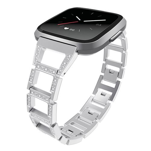 Bracelet en acier inoxydable brillant pour Fitbit Versa 3 / Sense - Argent