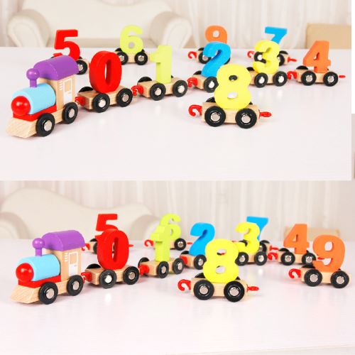 Mini Digital train Numéro Alphabet en bois Jouets éducatifs Outils ferroviaires pour enfants Pealer1483