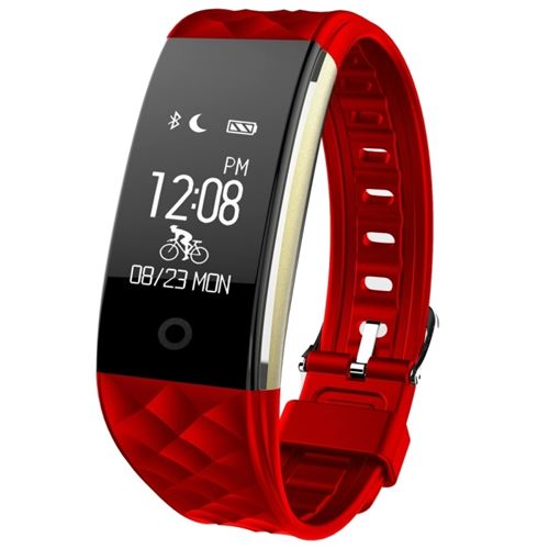Bracelet Connecté Smartwatch iOs Android Montre Tactile Cardio Waterproof Rouge - YONIS