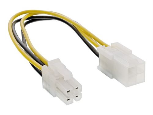 Intos Electronic Ag Inline - Rallonge De Câble D'alimentation - Atx12v 4 Broches (M) Pour Atx12v 4 Broches (F) - 20 Cm