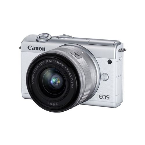 Canon EOS M200 - Appareil photo numérique - sans miroir - 24.1 MP - APS-C - 4K / 25 pi/s - 3x zoom optique objectif EF-M 15 - 45 mm IS STM - Wi-Fi, Bluetooth - blanc