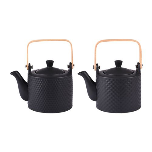 Non Communiqué Noir Coffret Théière Snow Black Mat 0,8 L (1 Modèle Aléatoire) - Table Passion - Porcelaine