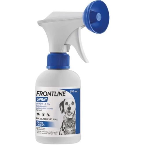 Comparer les prix de FRONTLINE Spray antiparasitaire - Anti-puces et anti-tiques - 500 ml