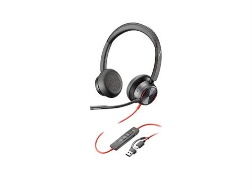HP Poly Blackwire 8225 - Blackwire 8200 Series - Micro-Casque - Sur-Oreille - Filaire - Suppresseur De Bruit Actif - Usb-C - Noir - Certifié Zoom, Certifié Uc