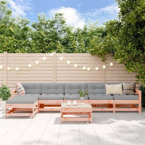 Salon de jardin 7 pcs bois massif douglas - Vidaxl