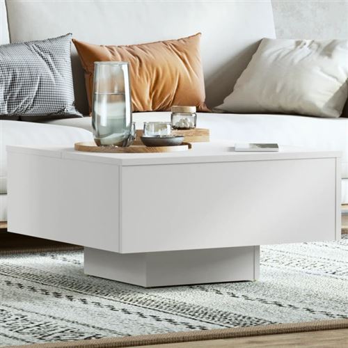 Non Communiqué Blanc Table Basse 60X60x31,5 Cm Bois D Ingénierie
