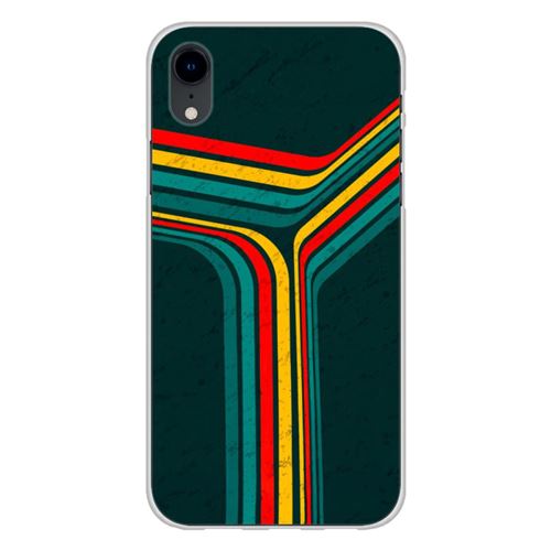 Coque en silicone imprimée compatible Apple iPhone XR Retro lines