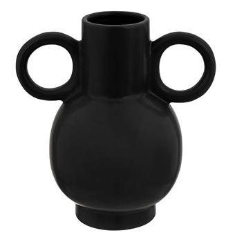 vase céramique oreilles 22cm noir - jja 196735 - 1