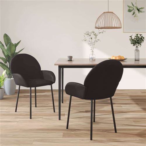 vidaXL - Chaise - Lot de 2 - Noir - 78,5 cm - Image 2
