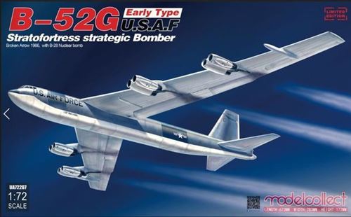 B-52g Early Type U.s.a.f Stratofortress Strategic Bomber Broken Arrow1966 W.b-28- 1:72e - Modelcollect