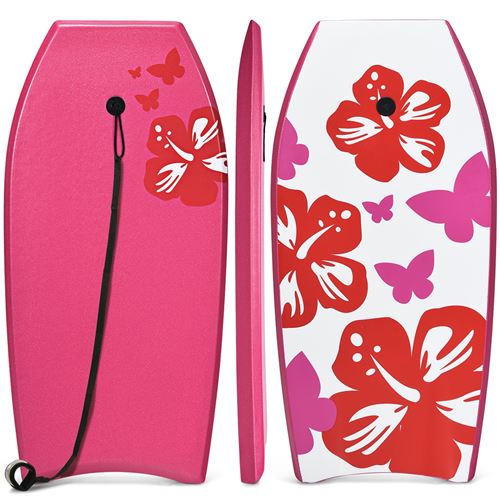 Bodyboard - Costway - Planche De Surf 41" Xpe Imprim&eacute; Fleur Rose - Charge 85kg