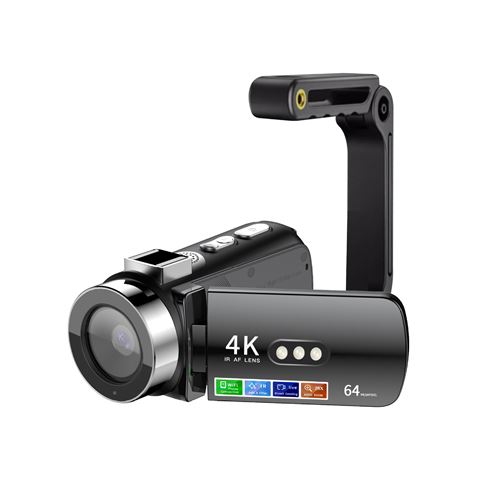 Generique Noir Caméscope 4K 64Mp - Ecran Rotatif 3" - Zoom 28X - Avec Un Support - Image 2