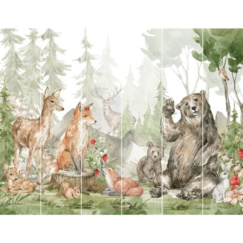 WALLTASTIC Papier peint Walltastic Les Animaux de la foret Forest friends - 305x244cm
