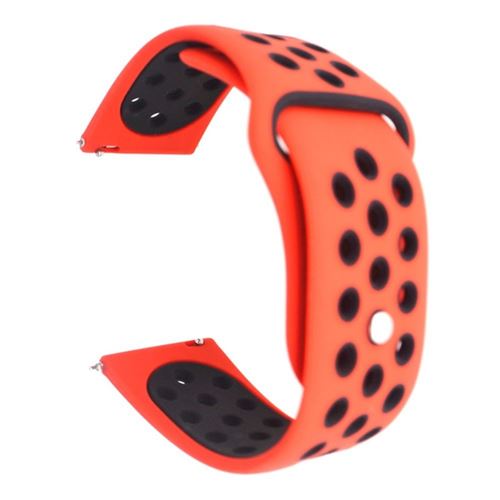 Non Communiqué Noir/Orange Bracelet En Silicone Creux 20Mm Bicolore Pour Samsung Galaxy Watch 42Mm/Gear Sport S2