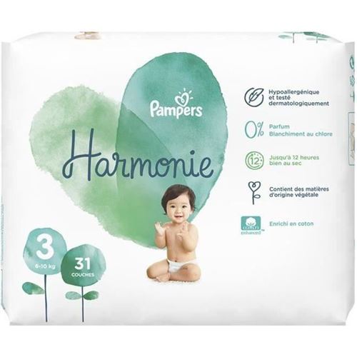 PAMPERS Couches Harmonie taille 3 6-10 kg - 31 couches