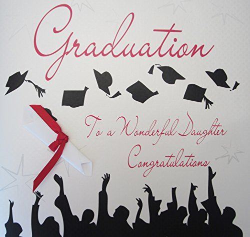 White Cotton Cards xwb98d Grand diplôme et graduation à un Wonderful Daughter Fait Main Carte Graduation