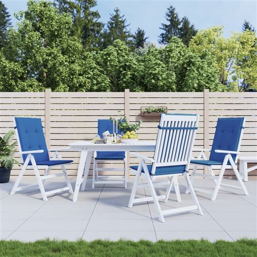 Vidaxl Coussins De Chaise De Jardin 4 Pcs Bleu Royal 120x50x3 Cm