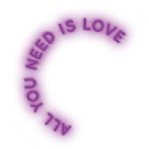 Non Communiqué Violet Eclairage Néon All You Need Is Love
