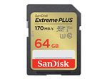 SanDisk Extreme PLUS - Carte mémoire flash - 64 Go - UHS-I U3 / Class10 - SDXC UHS-I