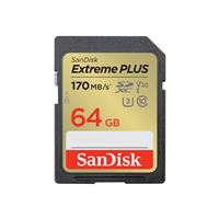 Carte mémoire SD SanDisk Extreme Plus SDXC UHS-I U3 Class10 64 Go