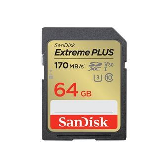 SanDisk Extreme PLUS - Carte mémoire flash - 64 Go - UHS-I U3 / Class10 - SDXC UHS-I