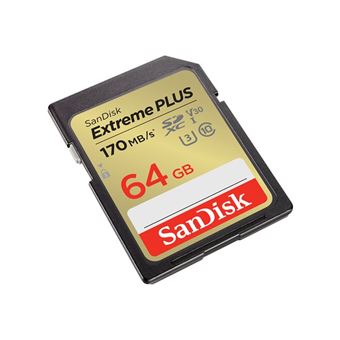 SanDisk Extreme PLUS - Carte mémoire flash - 64 Go - UHS-I U3 / Class10 - SDXC UHS-I