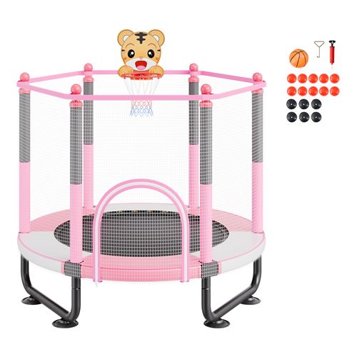 VEVOR Mini Trampoline Pour Enfants 154,5cm Avec Filet de Sécurité